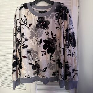 Donna Karan Gray Long Sleeve Boxy Sweatshirt